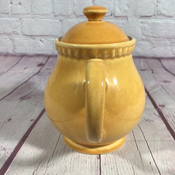 Vintage 1970’s Gold Stoneware Lidded Teapot - Picture 2 of 7